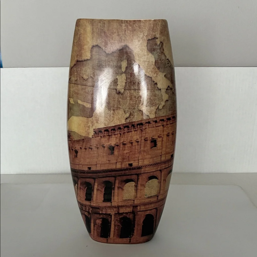 3 G Imports Decorative Vase Container Ceramic Vintage Aesthetic Brown Beige